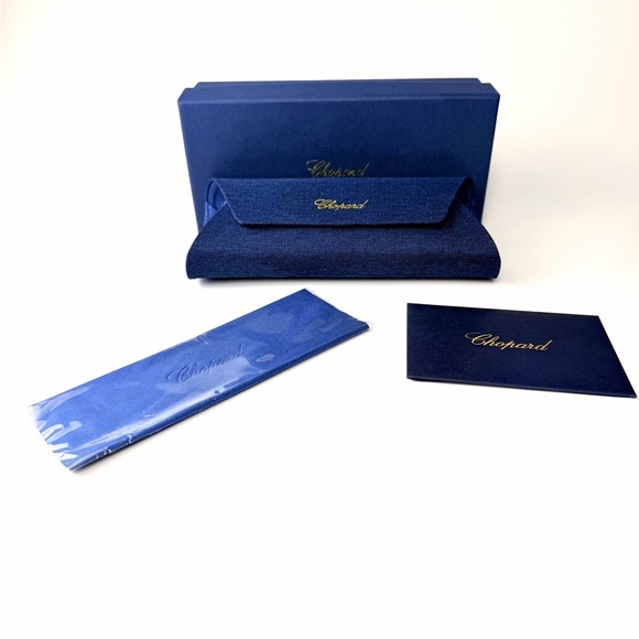 Chopard SCH 334 06NA Blue  Gold  Sunglasses Tight Fit Authentic Titanium SCH334